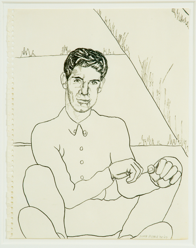 Line drawing of a young man.